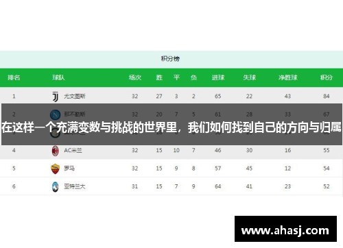 在这样一个充满变数与挑战的世界里，我们如何找到自己的方向与归属